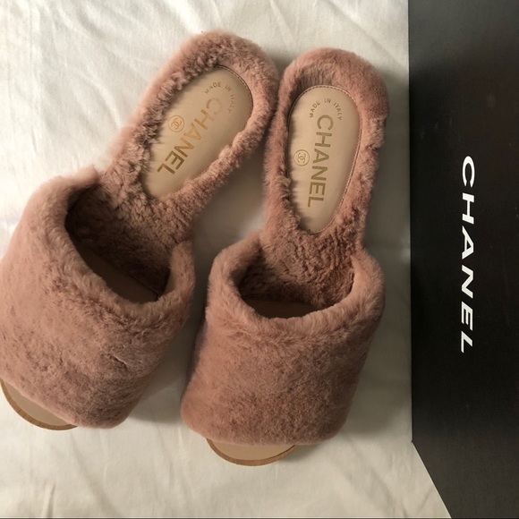 CHANEL | Shoes | Chanel Fur Slides | Poshmark